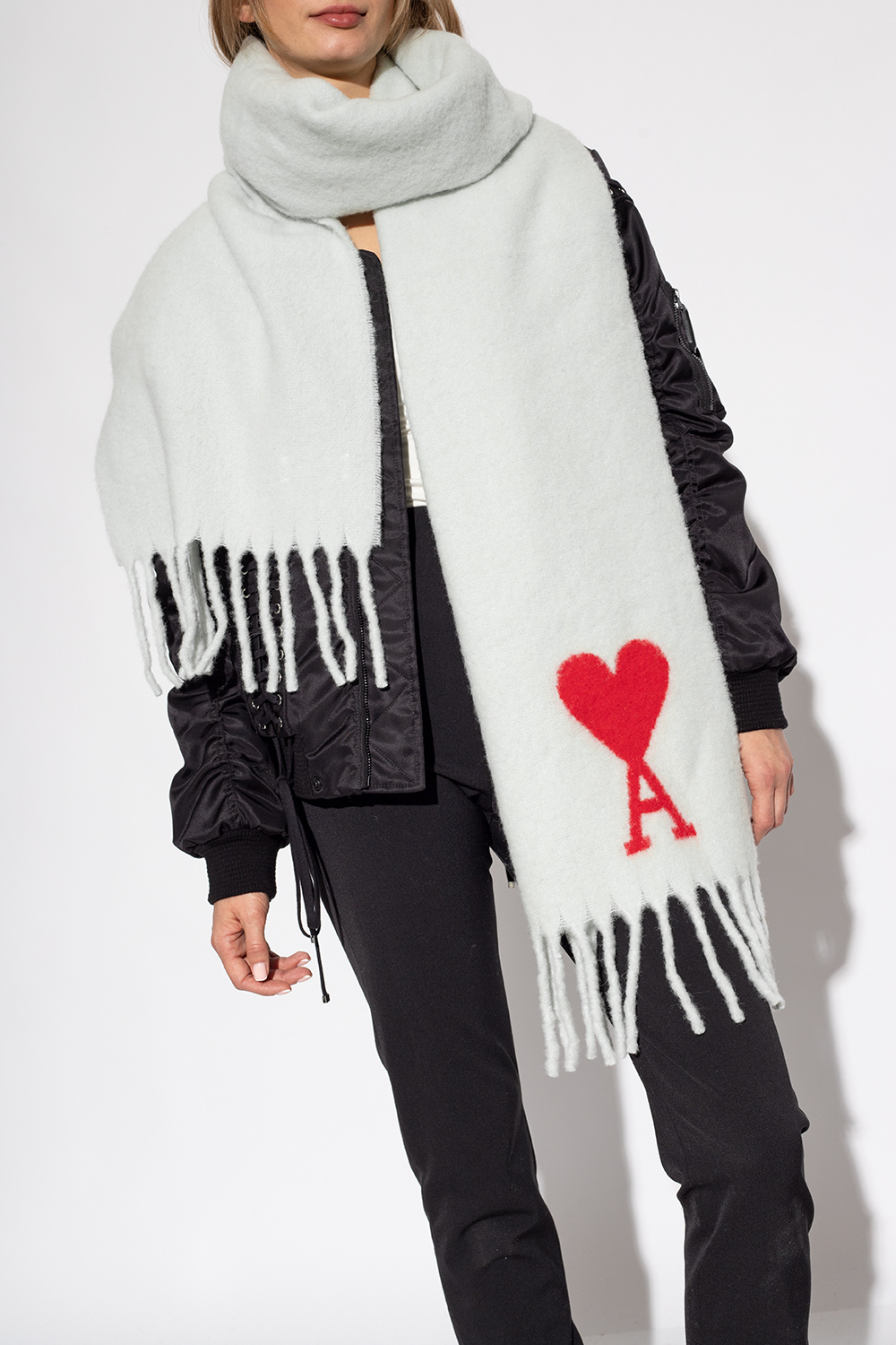 Scarf with logo Ami Alexandre Mattiussi